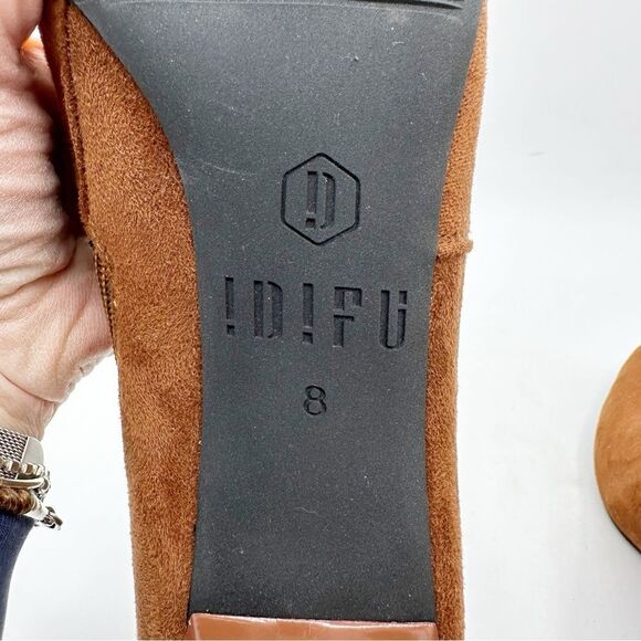 IDIFU Chestnut Brown Suede Side-zip Stiletto Ankle‎ Boot Sz 8 - Picture 8 of 12